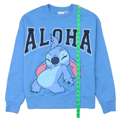 Disney Primark Women Blue Stitch Aloha Pullover Sweatshirt 2XS