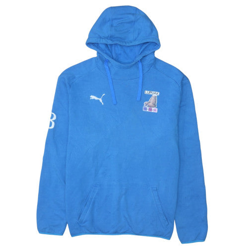 Puma Men's Blue Pullover Hoodie Size L Embroidered Logo Sportswear