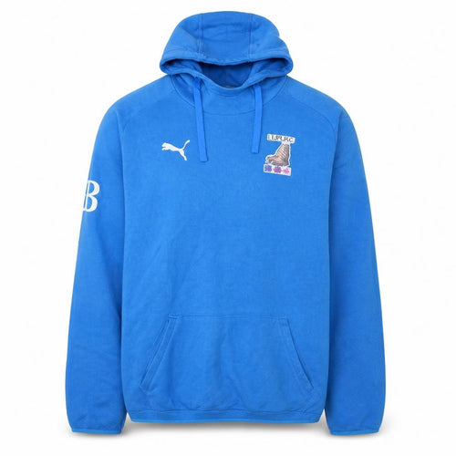 Puma Men's Blue Pullover Hoodie Size L Embroidered Logo Sportswear