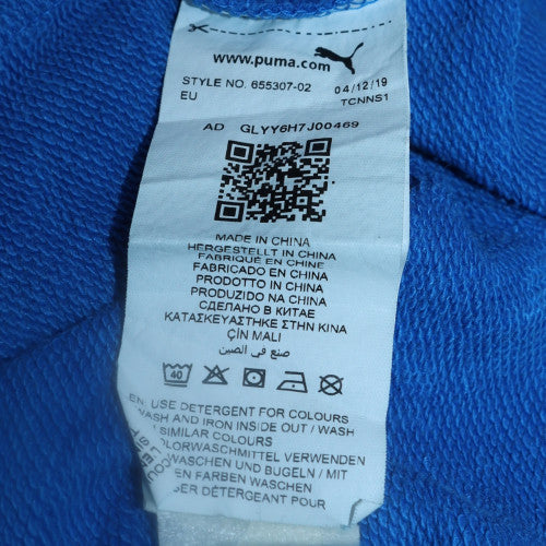 Puma Men's Blue Pullover Hoodie Size L Embroidered Logo Sportswear