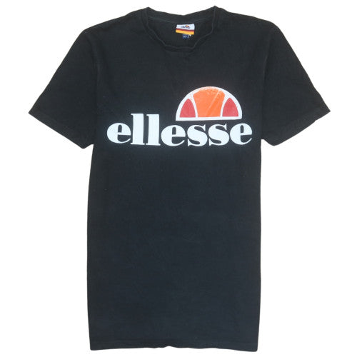 Ellesse Men's Black Crew Neck Short Sleeve Logo T-Shirt UK S