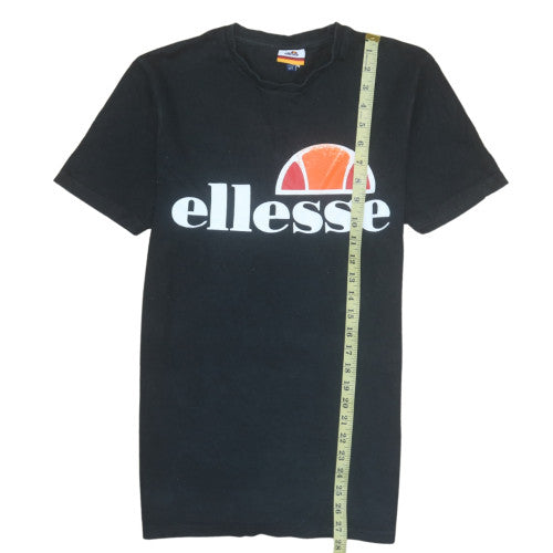 Ellesse Men's Black Crew Neck Short Sleeve Logo T-Shirt UK S