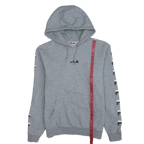 Fila Men's Grey Pullover Hoodie Size M Logo Graphic Sportswear