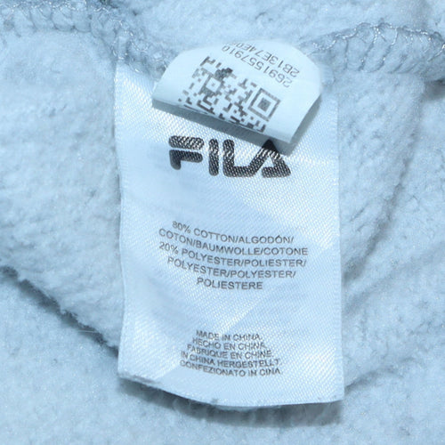 Fila Men's Grey Pullover Hoodie Size M Logo Graphic Sportswear