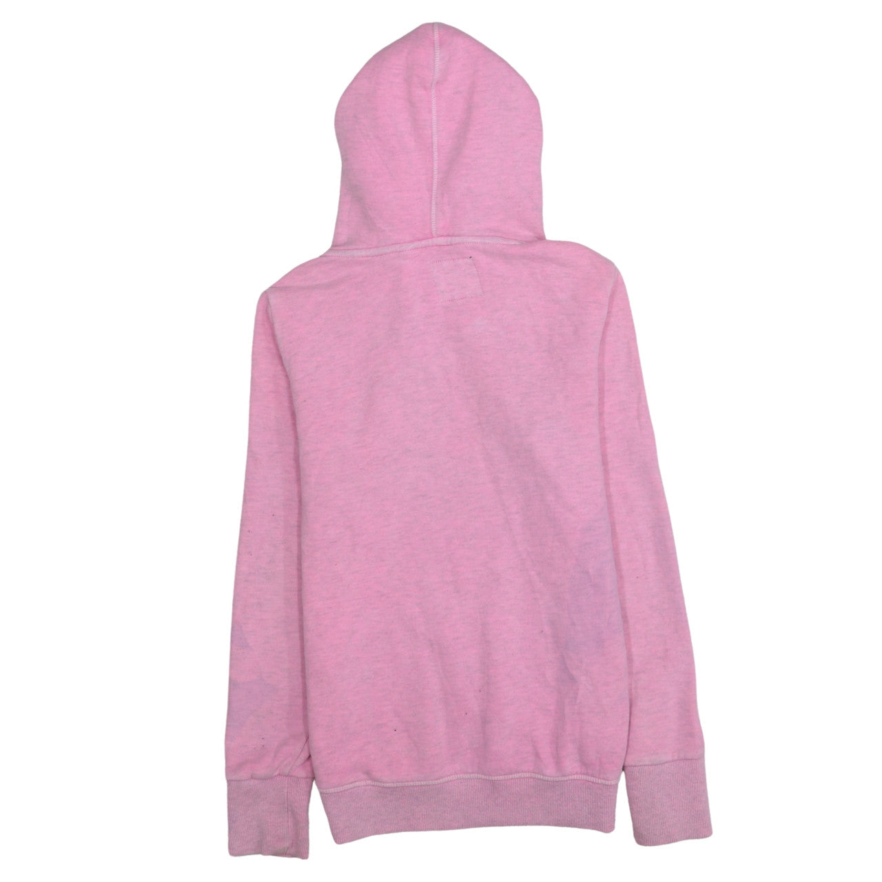 Superdry Women Pink Pullover Hoodie Small Logo Graphic Cotton Blend