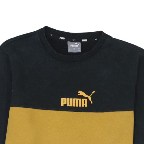 Puma Mens Black Small Colour Block Pullover Sweatshirt