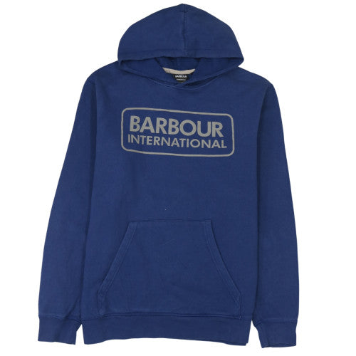 Barbour International Men's Blue XL Pullover Hoodie with Logo
