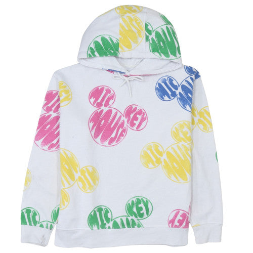Disney Women's White Multicoloured Mickey Mouse Pullover Hoodie S