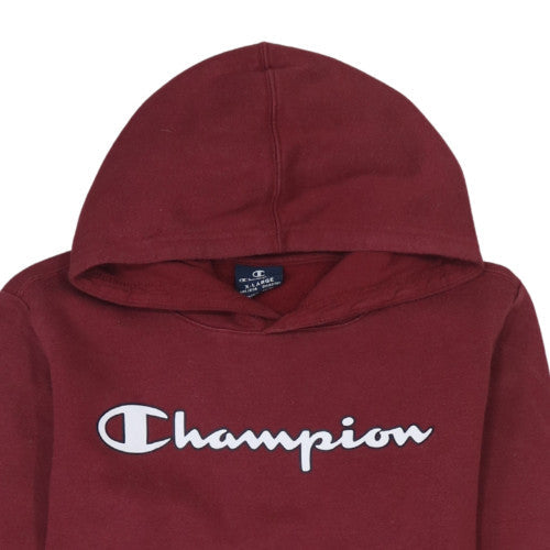 Champion Boys Burgundy Pullover Hoodie X-Large 13-14 Years Fleece Sweatshirt