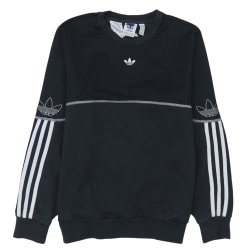 Adidas Boys Black Crew Neck Pullover Sweatshirt 13-14 Years Classic Style