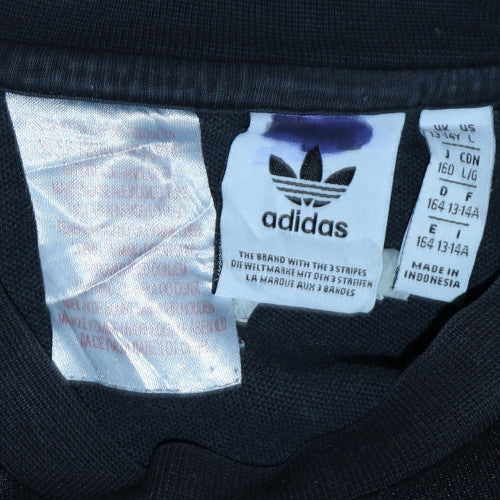 Adidas Boys Black Crew Neck Pullover Sweatshirt 13-14 Years Classic Style