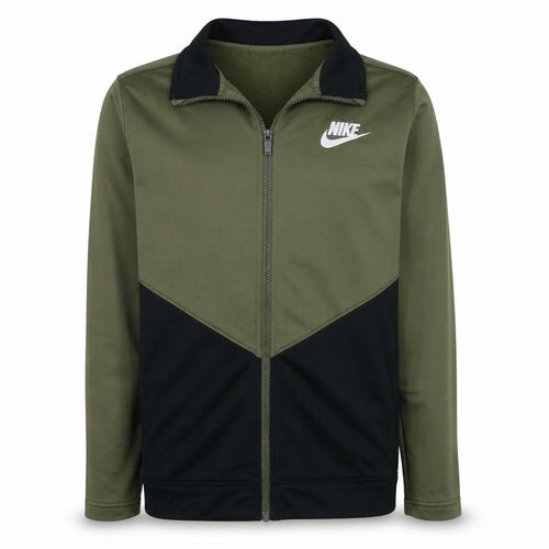 Nike Boys Green Track Jacket XL 158-170cm Zip Up Colourblock Sportswear