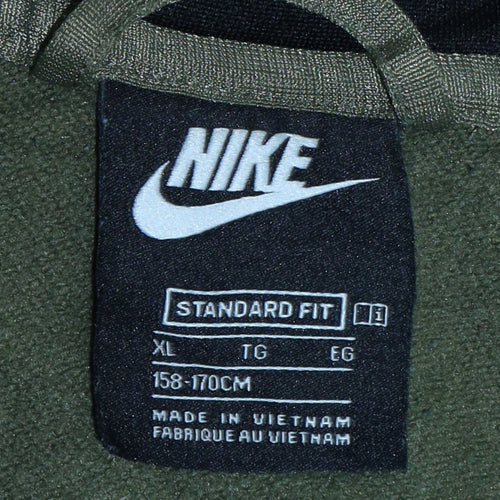 Nike Boys Green Track Jacket XL 158-170cm Zip Up Colourblock Sportswear