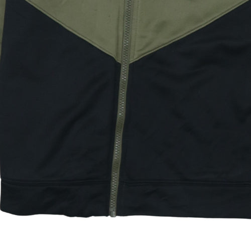 Nike Boys Green Track Jacket XL 158-170cm Zip Up Colourblock Sportswear