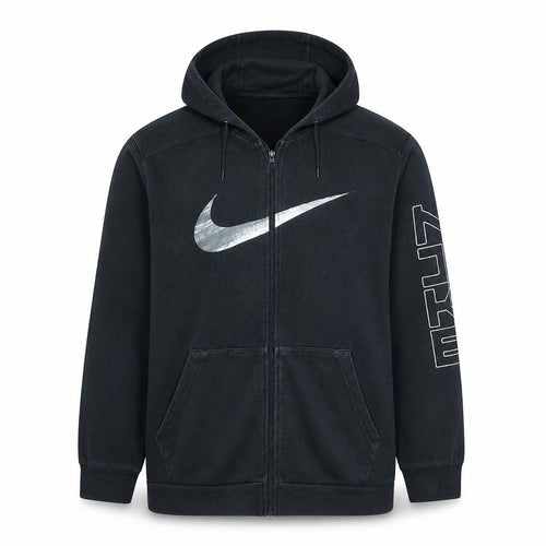 Nike Men's Black Full Zip Hoodie L Dri-FIT Fleece Sportswear