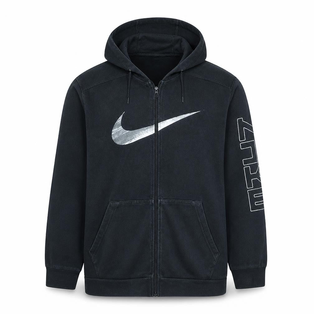 Nike Men's Black Full Zip Hoodie L Dri-FIT Fleece Sportswear