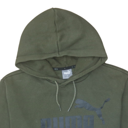 Puma Men’s Green Pullover Hoodie M Fleece Logo Sweatshirt