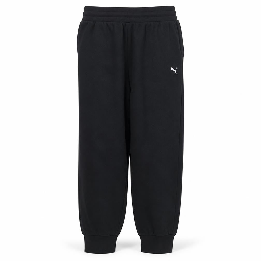 Front view of PUMA women’s black jogger sweatpants, size S, cotton blend activewear
