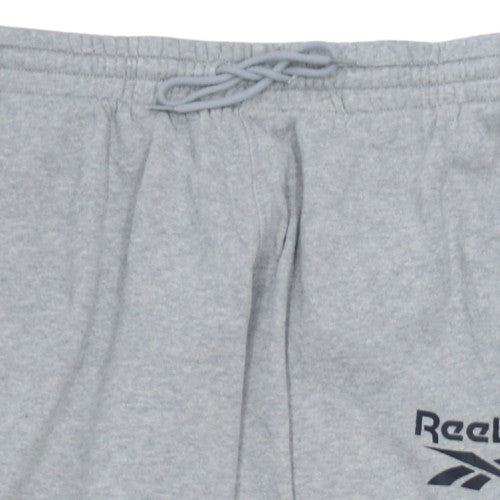 Reebok Men's Grey L Jogger Sweatpants Fleece Activewear Trousers