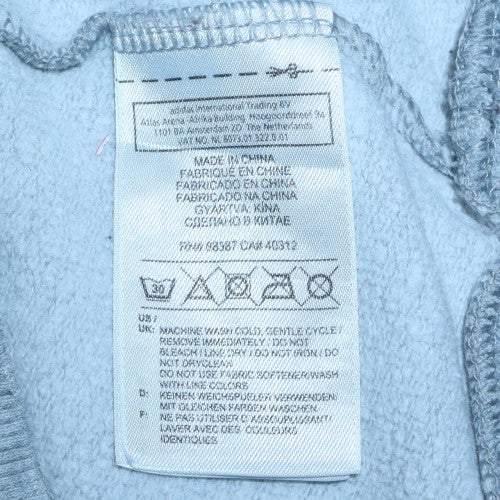 Adidas Womens Grey Hoodie Size 12 Pullover with Pink Stripes