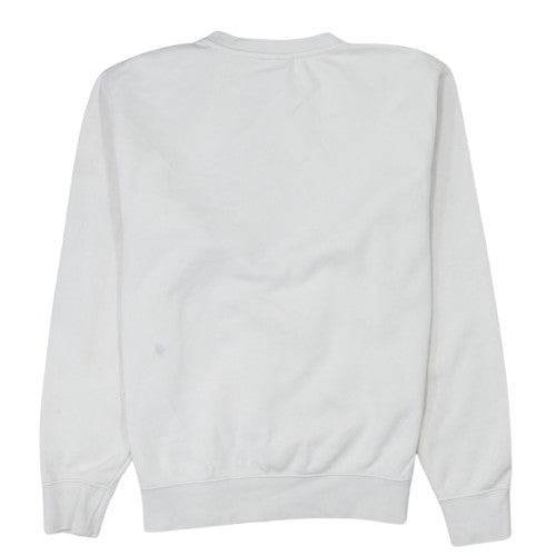 Nike Women White Crew Neck Pullover Sweatshirt Size S Cotton Blend