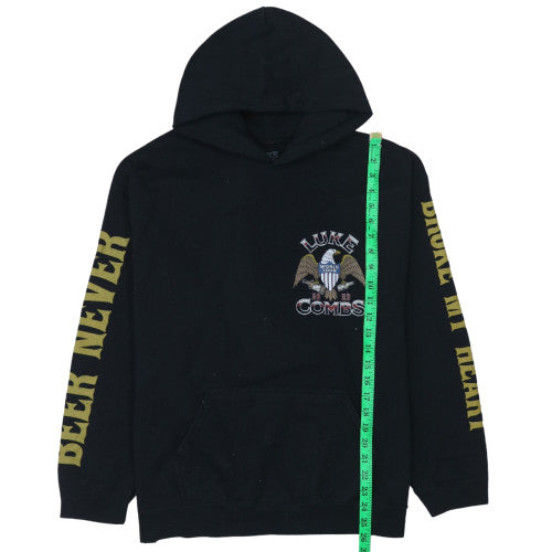 Luke Combs Womens Black Pullover Hoodie Size M Graphic Print Tour