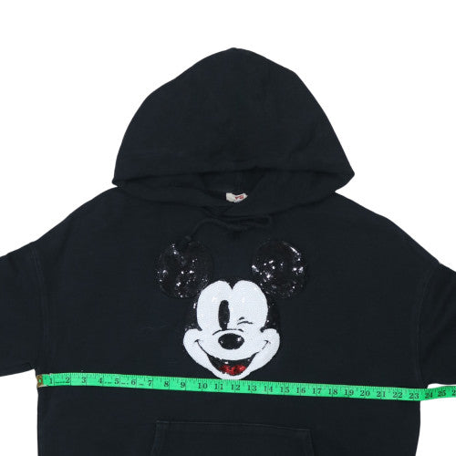 Levi's Women Black XS Pullover Hoodie Mickey Mouse Sequin Design