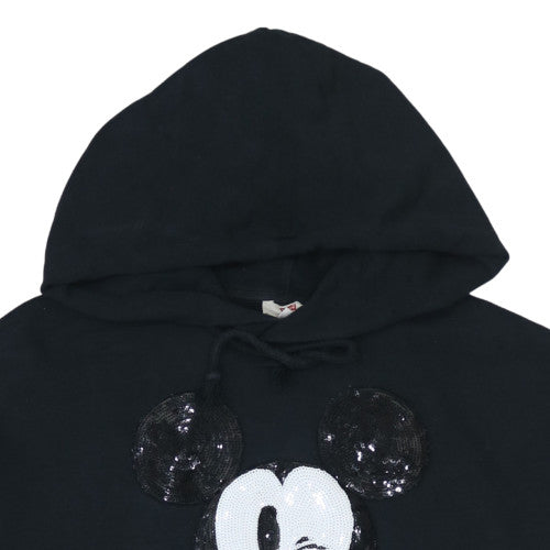 Levi's Women Black XS Pullover Hoodie Mickey Mouse Sequin Design
