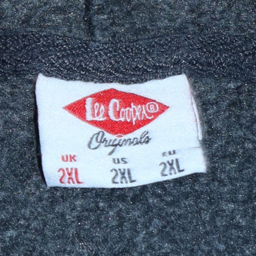 Lee Cooper Men's Black 2XL Pullover Hoodie with Logo