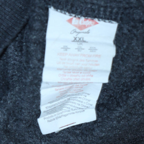 Lee Cooper Men's Black 2XL Pullover Hoodie with Logo