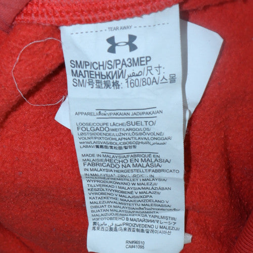 Under Armour Men Red Pullover Hoodie S Fleece Sportswear