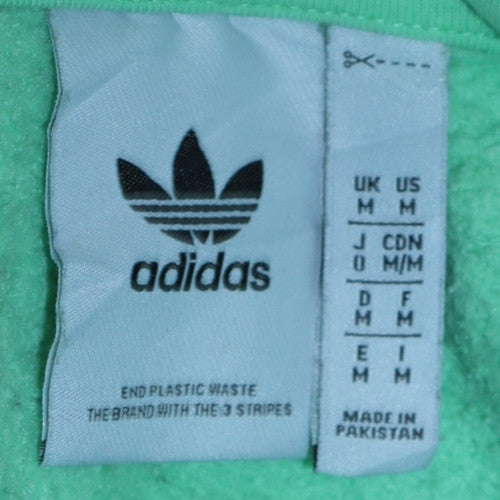 Adidas Men's Green Pullover Hoodie Size M Fleece Cotton Sweatshirt
