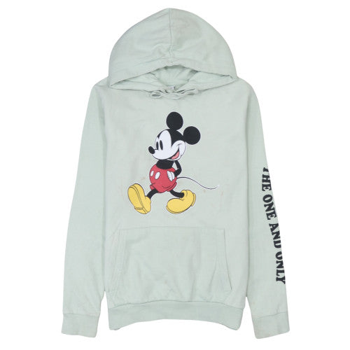 Disney Women Mint Green Mickey Mouse Pullover Hoodie Size 10