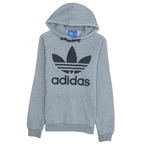Adidas Men's Grey XS Pullover Hoodie with Logo Design