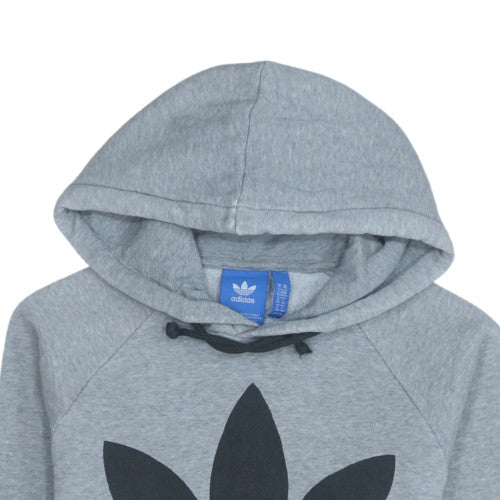 Adidas Men's Grey XS Pullover Hoodie with Logo Design