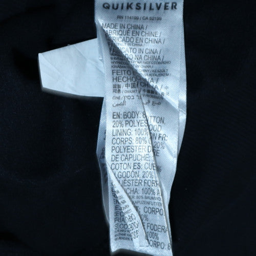 Quiksilver Womens Black Pullover Hoodie Size S Cotton Blend Casual