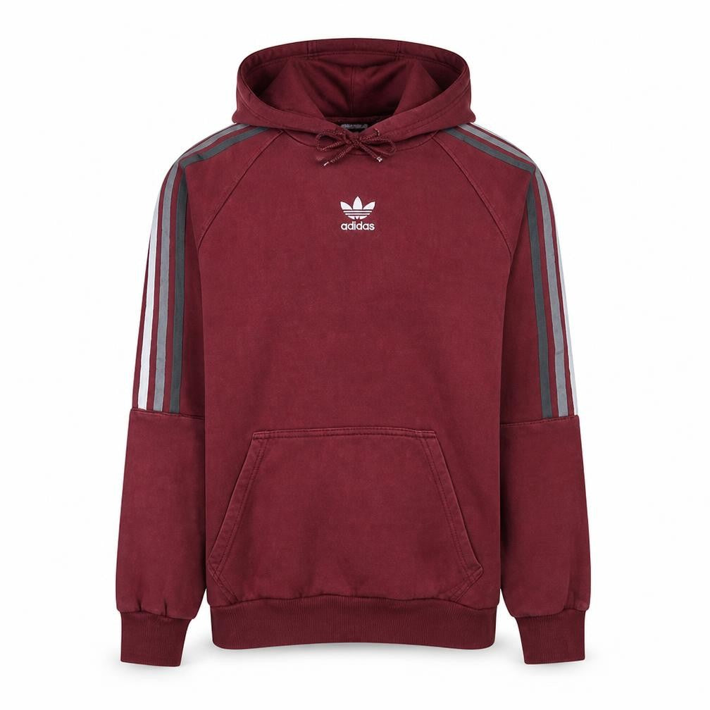 Front view of Adidas Men's Red Pullover Hoodie Small Regular Fit Logo Sportswear