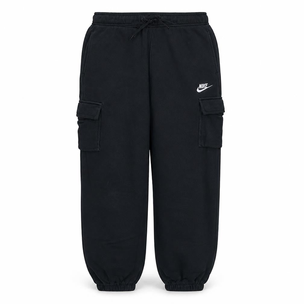Front view of Nike Men’s Black Fleece Jogger Sweatpants S Regular Fit Activewear