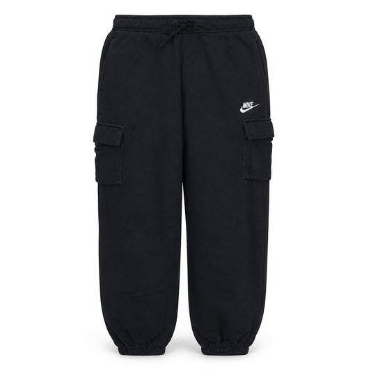 Front view of Nike Men’s Black Fleece Jogger Sweatpants S Regular Fit Activewear