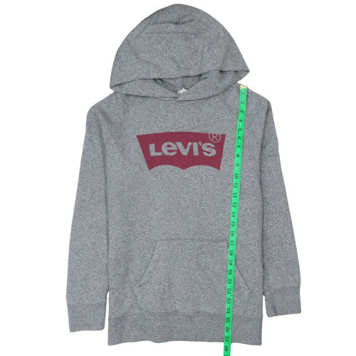 Levi's Men's Grey Pullover Hoodie Small Logo Graphic Print