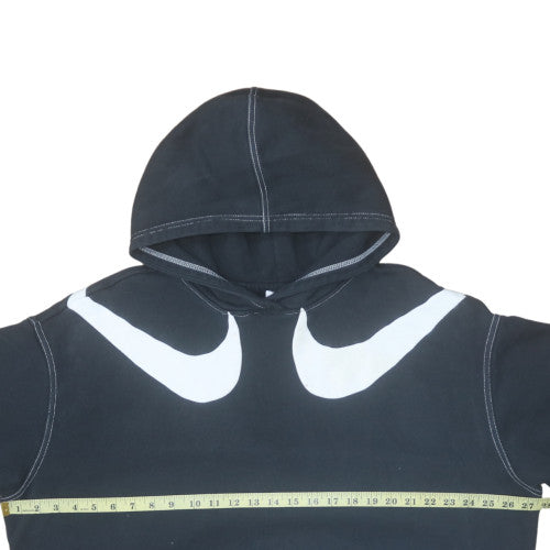 Nike Womens Black Pullover Hoodie L Graphic Logo Cotton Blend