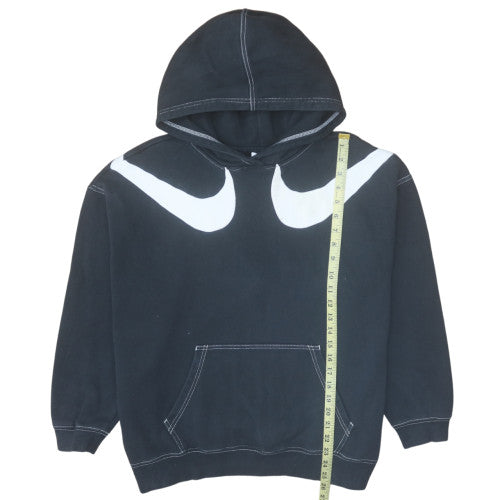 Nike Womens Black Pullover Hoodie L Graphic Logo Cotton Blend
