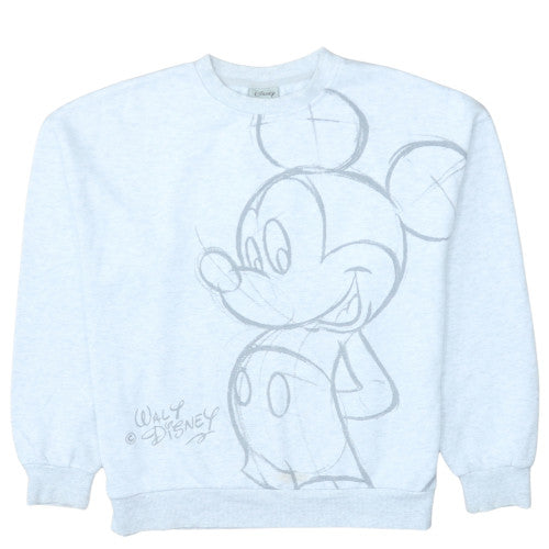 Disney Women Grey Mickey Mouse Graphic Pullover Sweatshirt Size S