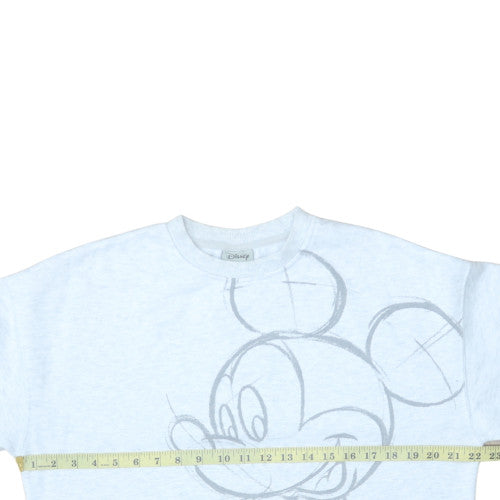 Disney Women Grey Mickey Mouse Graphic Pullover Sweatshirt Size S