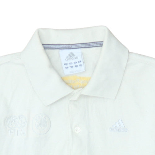 Adidas Men's White S Polo Shirt FIFA Embroidered Logo Sportswear