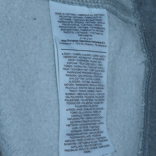 Nike Men’s Grey Pullover Hoodie Small Regular Fit Fleece Sweatshirt