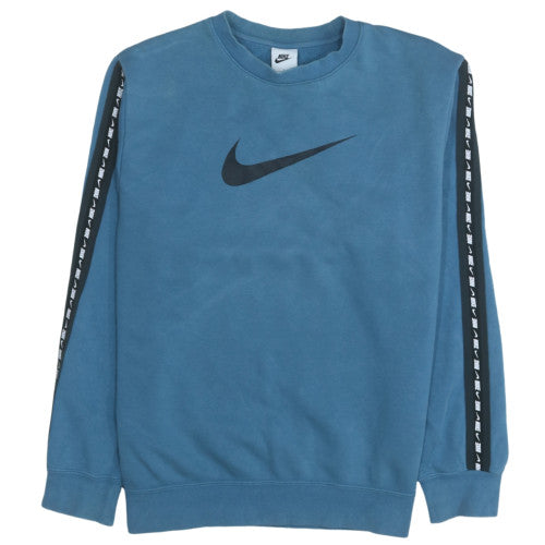 Nike Men's Blue Logo Crew Neck Pullover Sweatshirt Size S