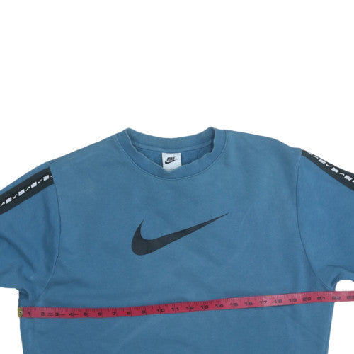 Nike Men's Blue Logo Crew Neck Pullover Sweatshirt Size S