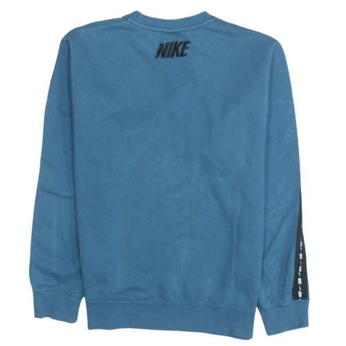 Nike Men's Blue Logo Crew Neck Pullover Sweatshirt Size S