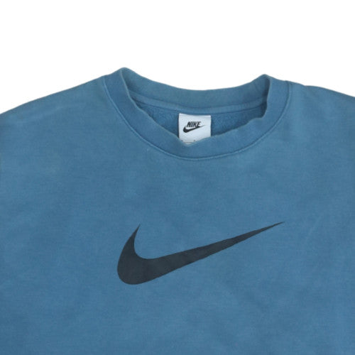 Nike Men's Blue Logo Crew Neck Pullover Sweatshirt Size S